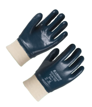 Перчатки Нитрогард с трикотажными манжетами с полным нитриловым покрытием Владивосток