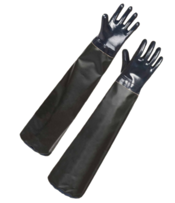 Перчатки ТУРБО с полным нитриловым покрытием, с нарукавником, армированным ПВХ (длина 700 мм) Калуга