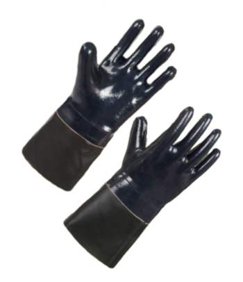 Перчатки ТУРБО с полным нитриловым покрытием (крага, длина 370 мм) Астрахань