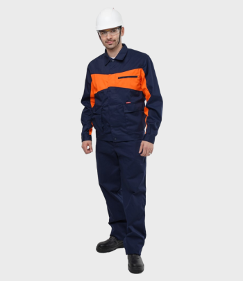 Костюм РИТМ®, темно-синий с оранжевым, куртка с брюками Липецк