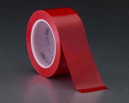 Лента клейкая односторонняя 3M™ 471, основа ПВХ, адгезив каучук, цвет красный, 50мм Х 32,9м Хабаровск