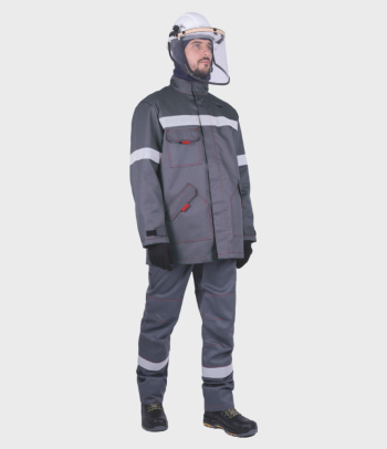 Комплект летний термостойкий мужской усиленный от термических рисков электрической дуги модель «ЭлектроСтоп ТЕРМО», тип В/хн КЛ-6 (куртка, брюки, куртка-накидка усиленная) Тула