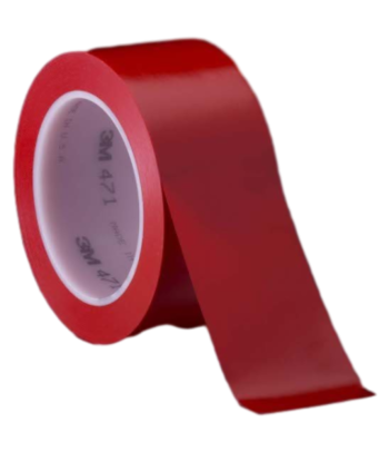 Лента клейкая односторонняя 3M™ 471, основа ПВХ, адгезив каучук, цвет красный, 50мм Х 32,9м Томск