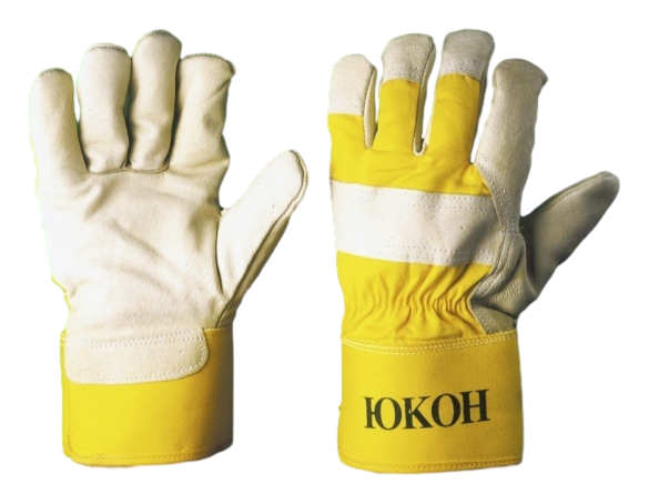 Перчатки ЮКОН кожаные комбинированные, утепленные Перчатки ЮКОН кожаные комбинированные, утепленные