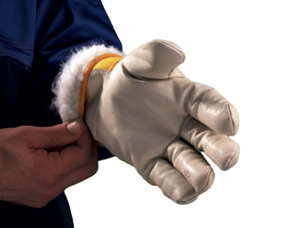 Перчатки ЮКОН кожаные комбинированные, утепленные