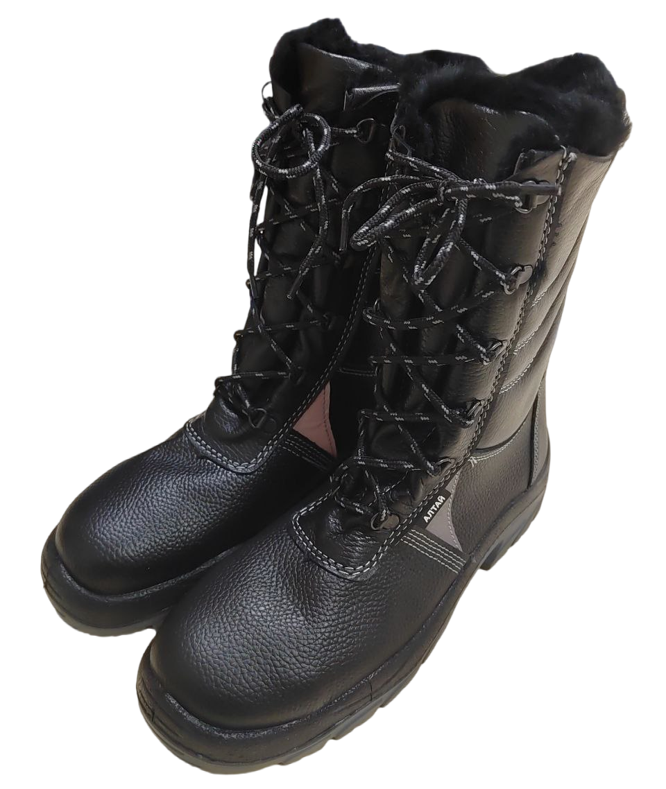 Ботинки кожаные АЛТАЙ, с металлическим подноском, утепленные натуральным мехом