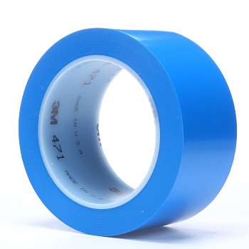 Лента клейкая односторонняя 3M™ 471, основа ПВХ, адгезив каучук, цвет синий, 50мм х 32,9м Тверь