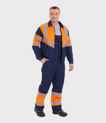Костюм мужской сигнальный ФОТОН® (куртка с полукомбинезоном) Казань