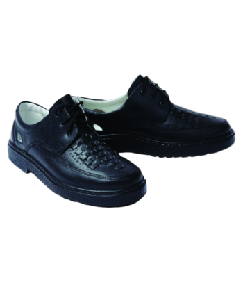 Полуботинки черные кожаные мужские с плетением, на шнурках Тольятти
